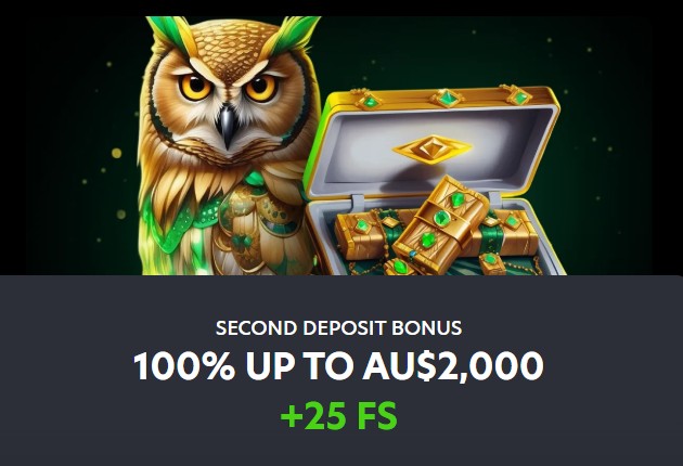 Neospin second deposit bonus 100% up to $2000 AUD plus free spins offer